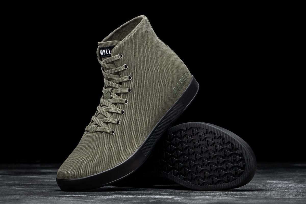 Nobull High-Top Canvas Men's Trainers Dark Green Black | Australia (XP2134)